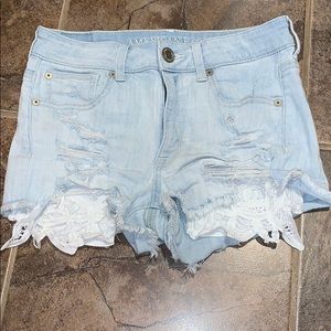 AEO Light Wash Denim Shorts